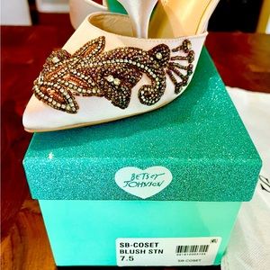 Betsey Johnson Blue high heel shoes new in box.